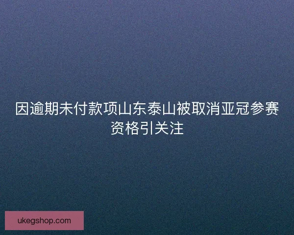 因逾期未付款项山东泰山被取消亚冠参赛资格引关注