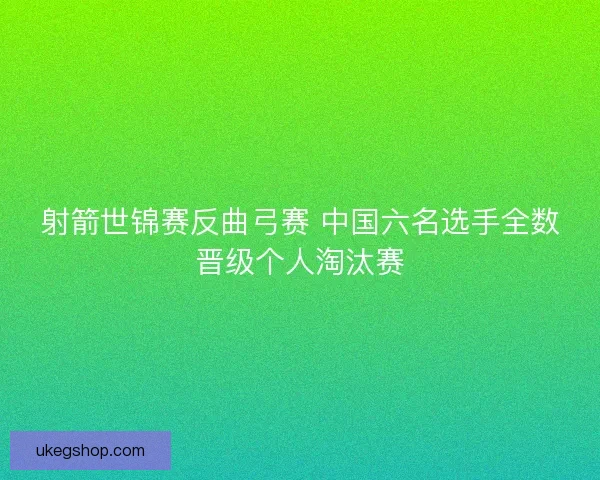 射箭世锦赛反曲弓赛 中国六名选手全数晋级个人淘汰赛